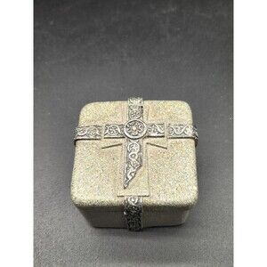 Roman Celtic Cross Irish Theme Ring Trinket Pill Stash Box